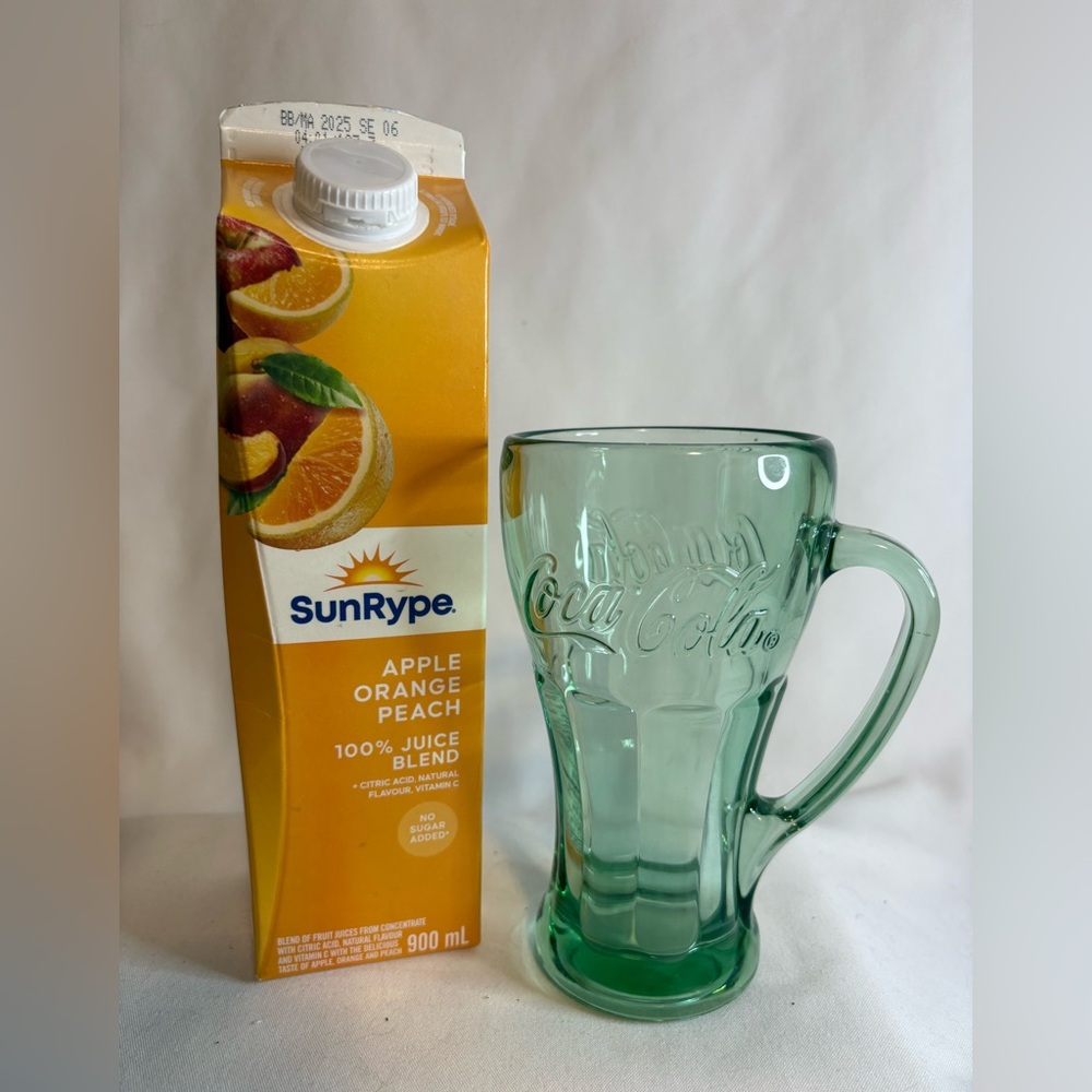 Coca-Cola, heavy green glass mug